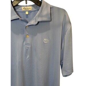 Peter Millar polo summer comfort men Large blue grey performance golf